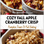 Baked Apple Cranberry Crisp served warm with golden oat topping and hints of tart cranberries.